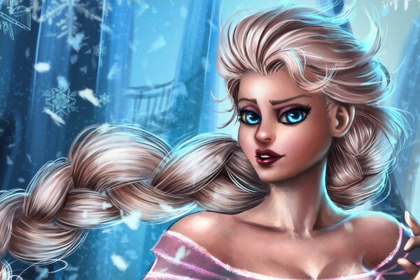 Snow Queen Elsa with a long braid
