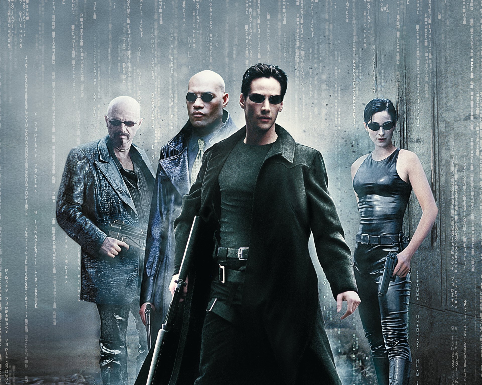 matrix film film keanu reeves neo tom anderson laurence fishbourne morpheus carrie-anne moss trinità joe pantoliano cypher azione sci-fi fantasy hacker combattenti armi pistole glassess sovrumano soprannaturale poteri hd sfondi