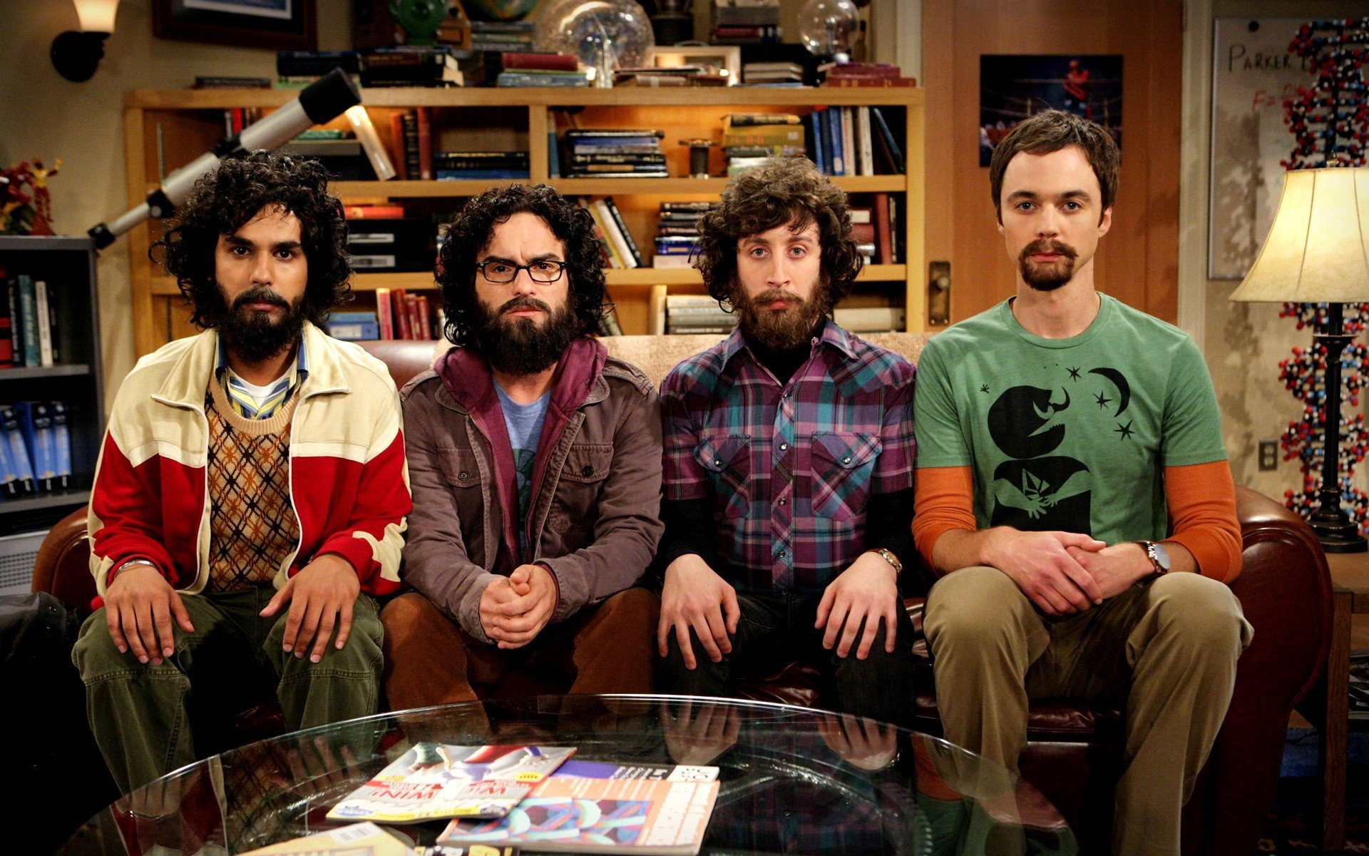 the big bang theory sofa actors beard