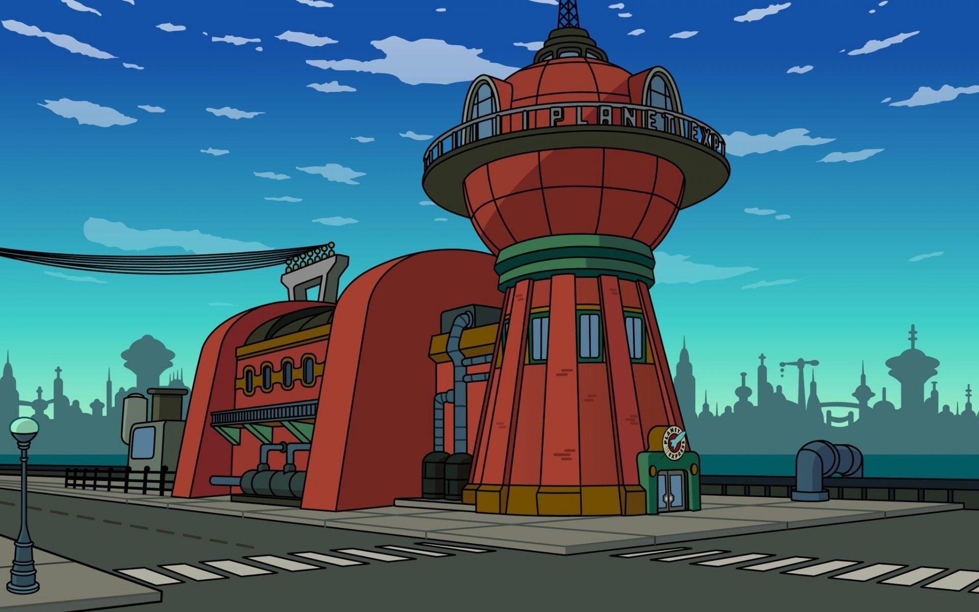 futurama planet express gebäude straße