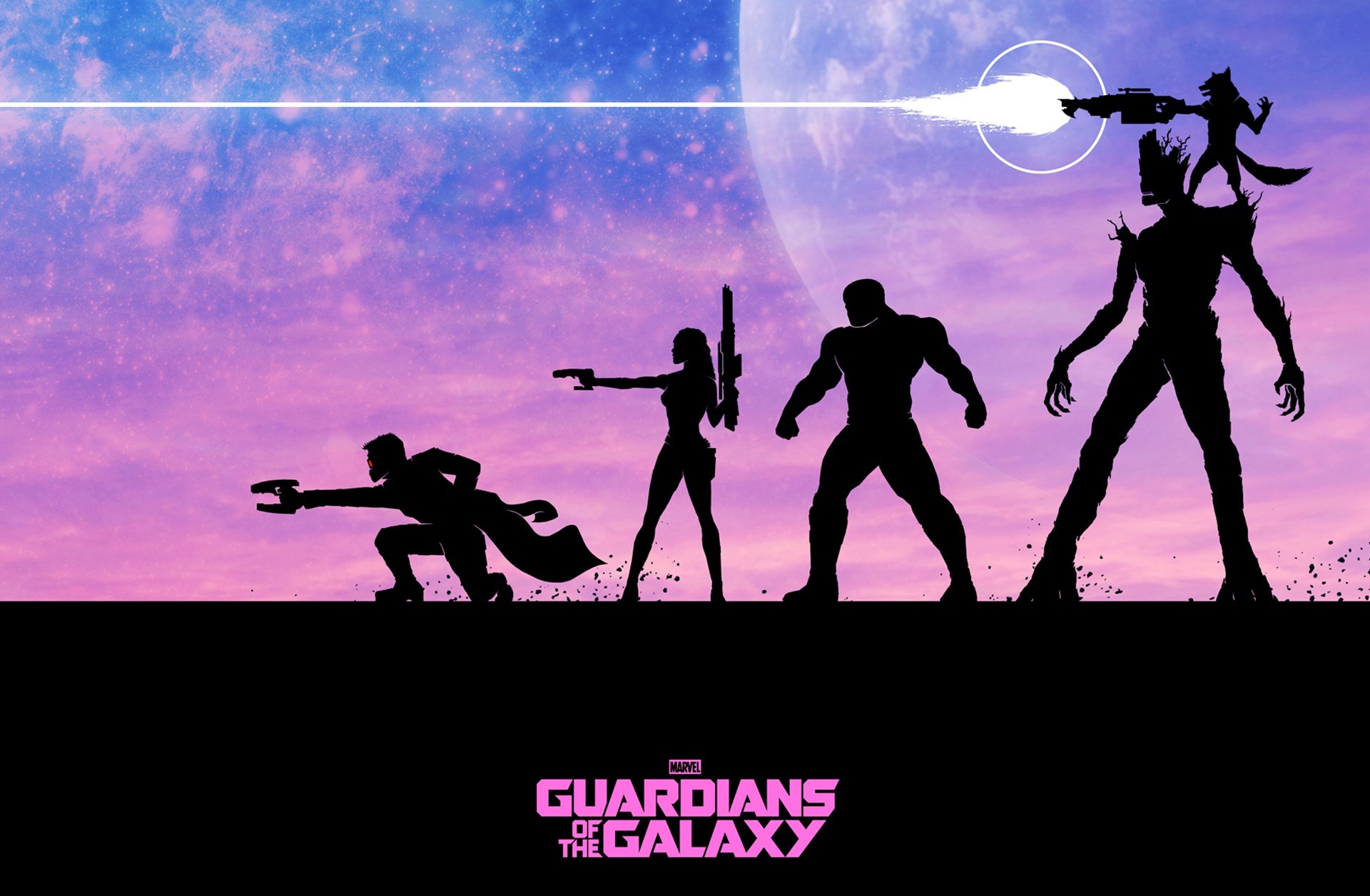 gardiens de la galaxie peter quill star lord gamora drax destroyer groot fusée