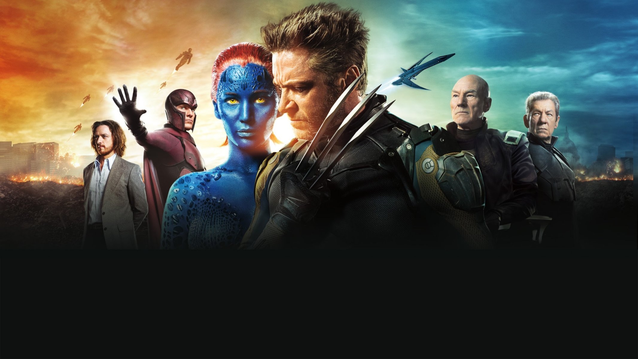 x-men: días del futuro pasado x-men días del futuro pasado película película 2014 hugh jackman logan denotar wolverine jennifer lawrence raven mystic james mcavoy patrick stewart viejo profesor charles xavier michael fassbender ian mckellen eric