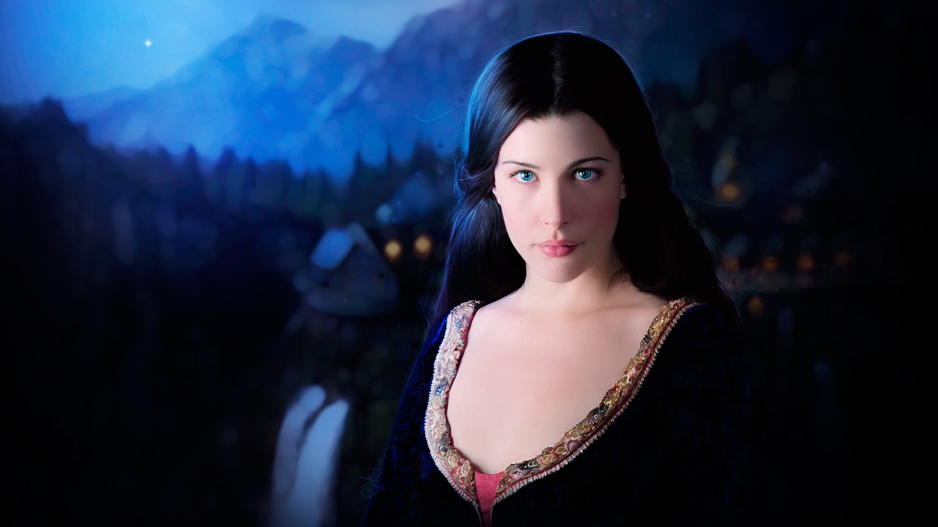 arwen liv tyler seigneur des anneaux elfe fille nuit