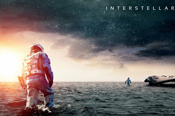 The heroes of Interstellar wander through the water