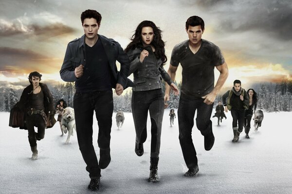 The main characters of the film Twilight Saga: Dawn