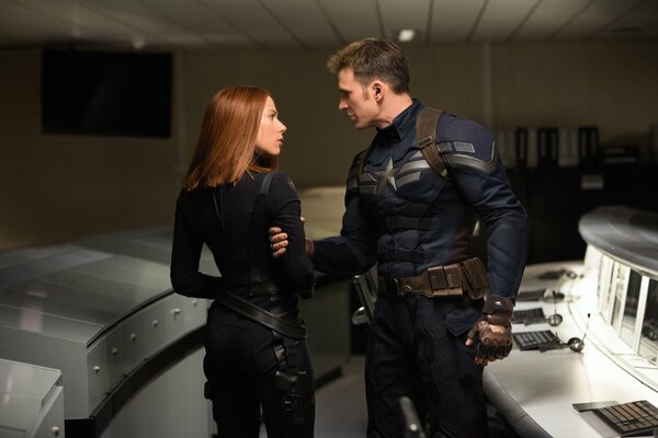 Outstanding Avengers Captain America and Natasha Romanov