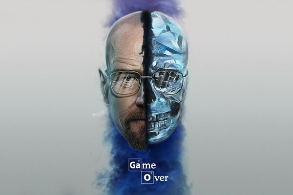 Robot with glasses breaking bad