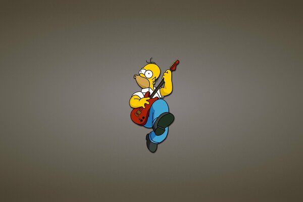 Homer dei Simpson suona la chitarra