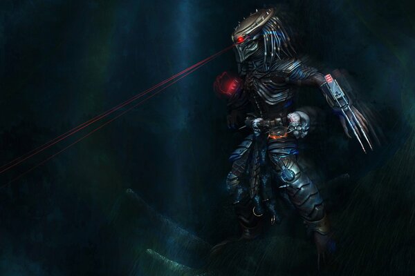 Predator in the dark aiming laser