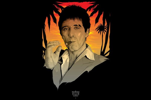 Tony montana mit einer narbe