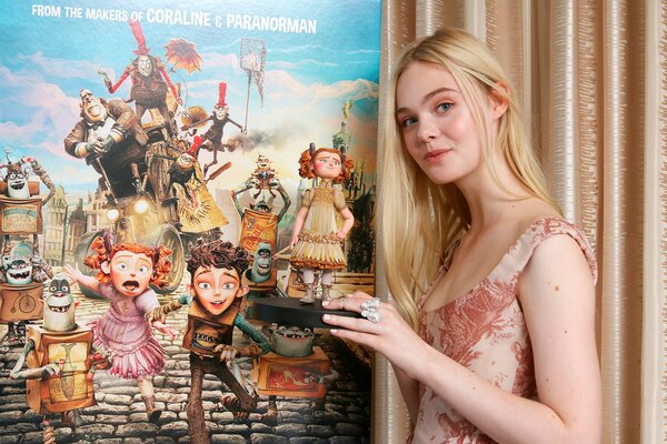 Press conference of the famous Elle Fanning from the monster family