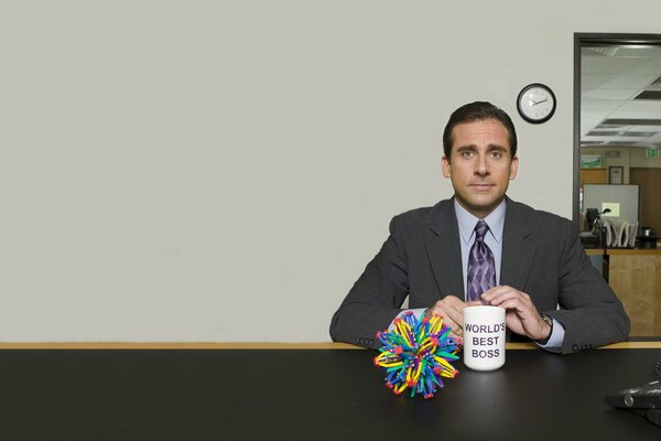 Steve Carell s TV series boss, at the table