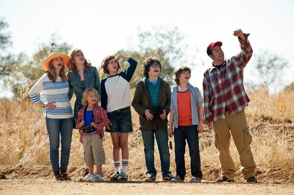 A shot from the movie with Sandler and Drew Barrymore