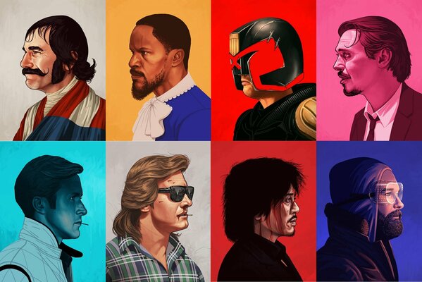 Portraits of celebrities from different eras