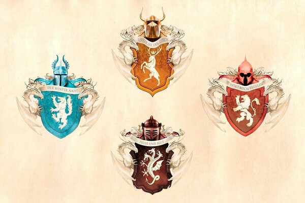 Game of Thrones coats of arms on the wall