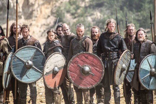 Série télévisée eastoïque Vikings. Hommes avec des barbes