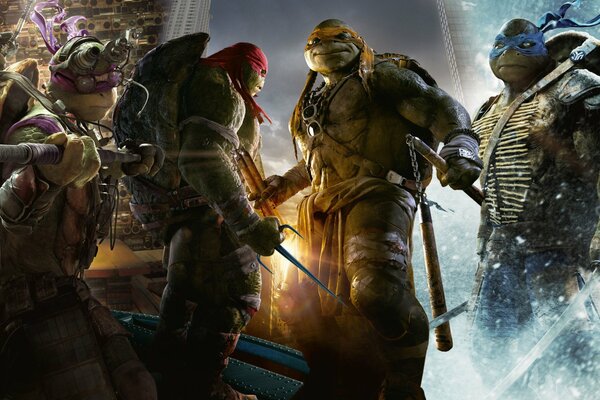 Héroes de la serie de ciencia ficción Teenage Mutant ninja Turtles