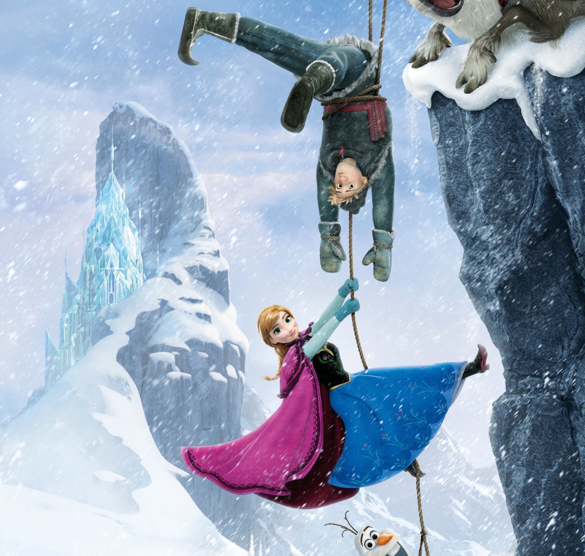 frozen walt disney 2013 arendelle anna kristoff sven olaf coeur froid animation erendel royaume neige flocons de neige château de glace cerf bonhomme de neige princesse