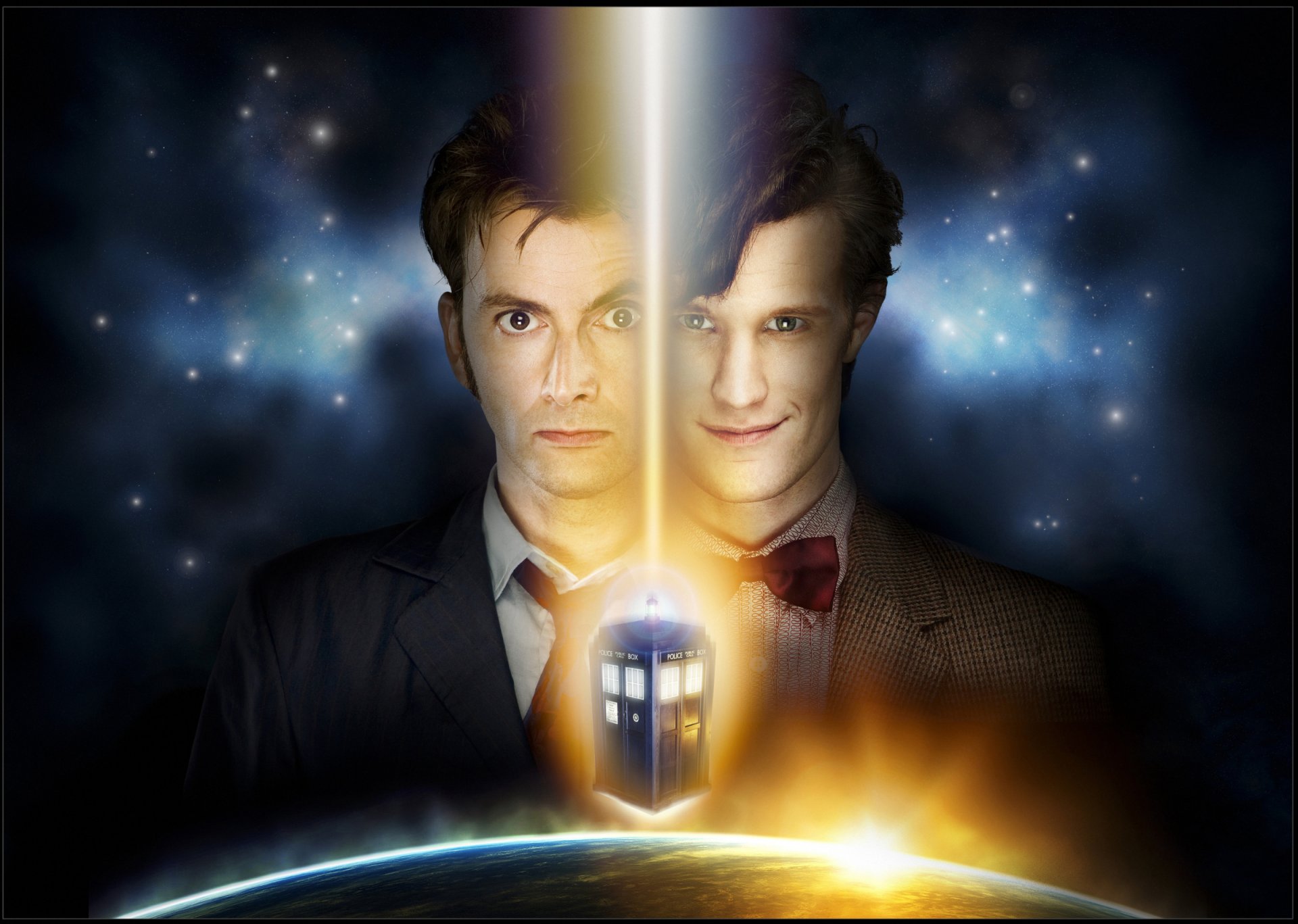 doctor who david tennant matt smith kosmos gwiazdy police booth tardis fantastyka serial