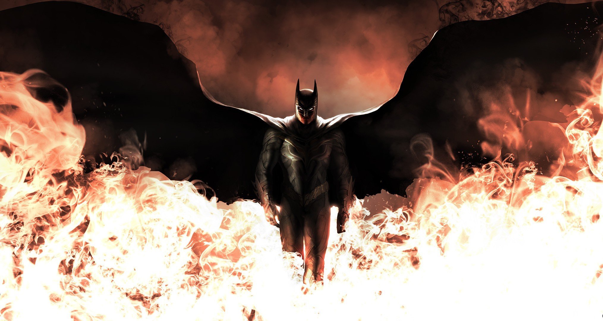 art batman dark knight wings suit fire