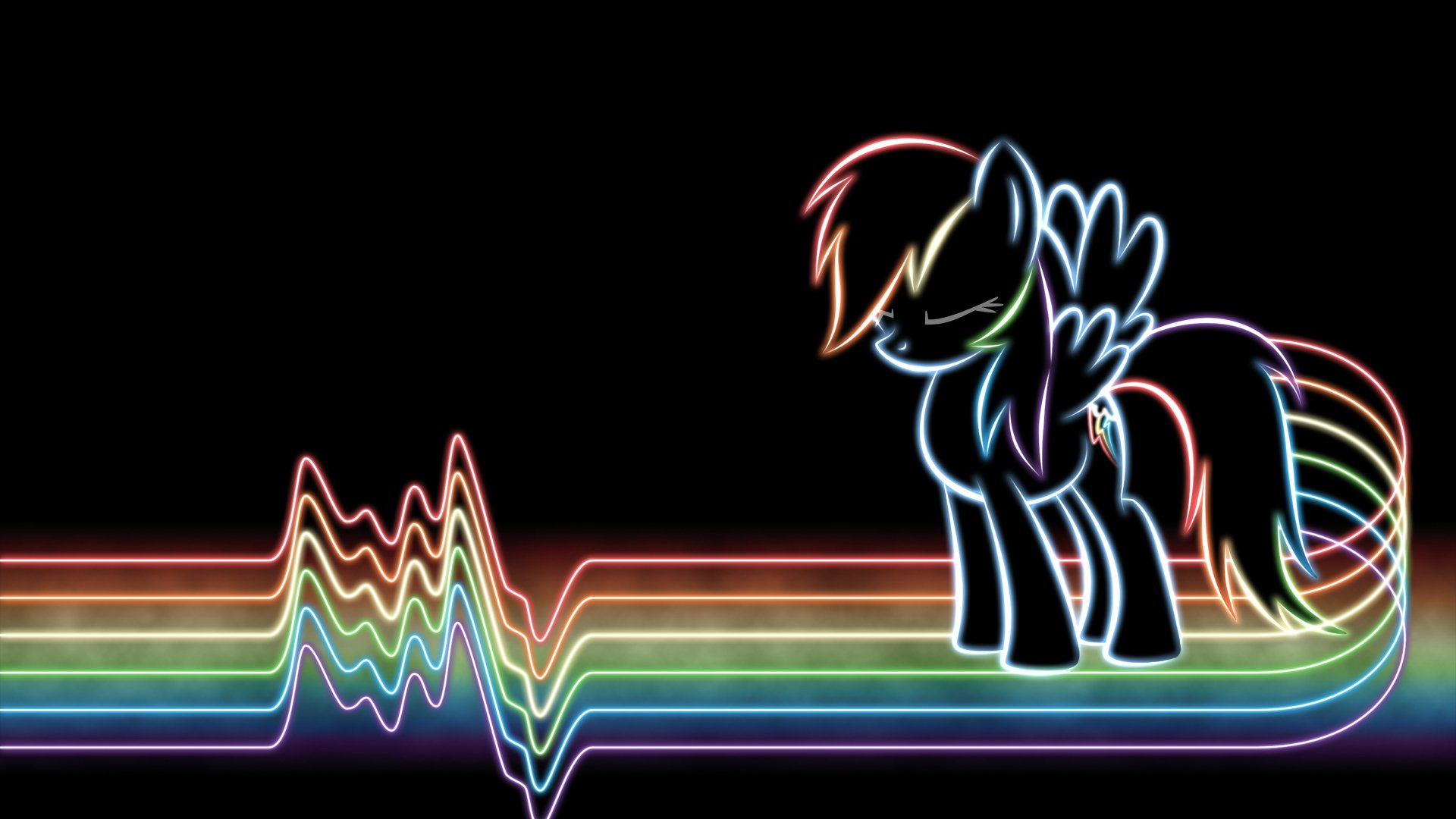 my little pony mlp neon rainbow dash rainbow dash line line