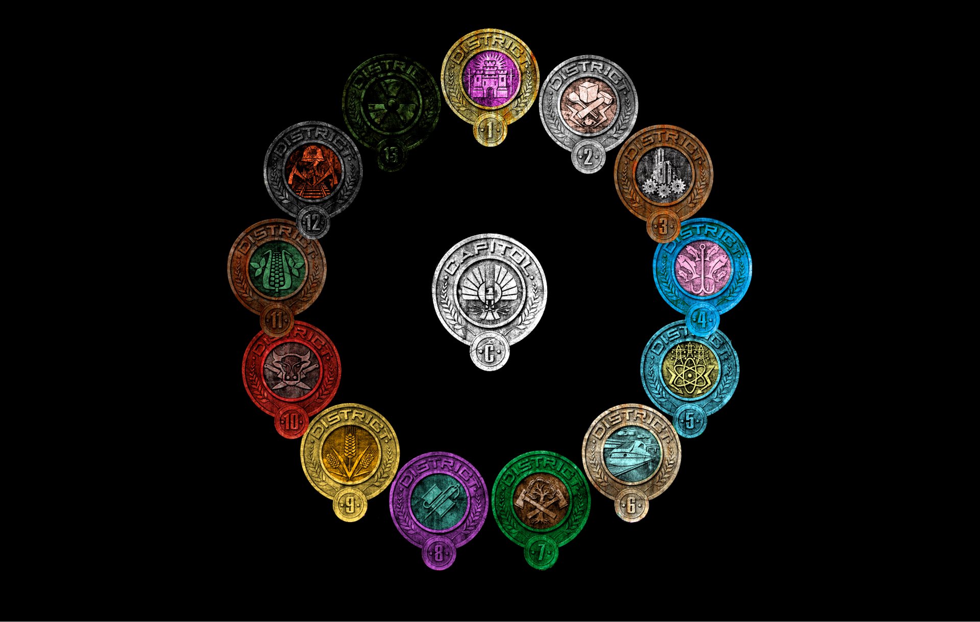 hunger games tous les districts capitole logo