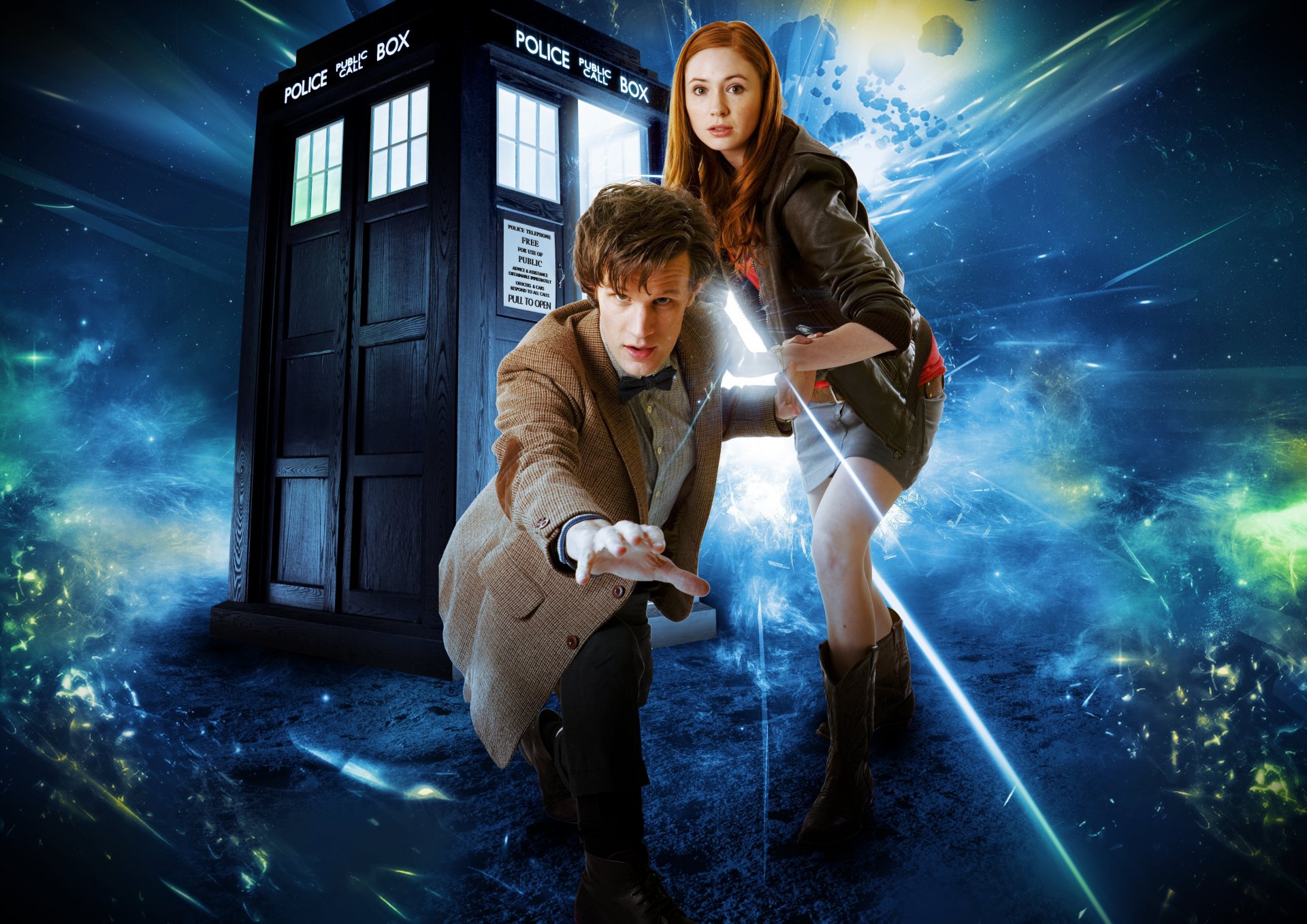 doctor who matt smith amy pond amy pond karen gillan tardis cabina de policía chica hombre ficción serie de televisión