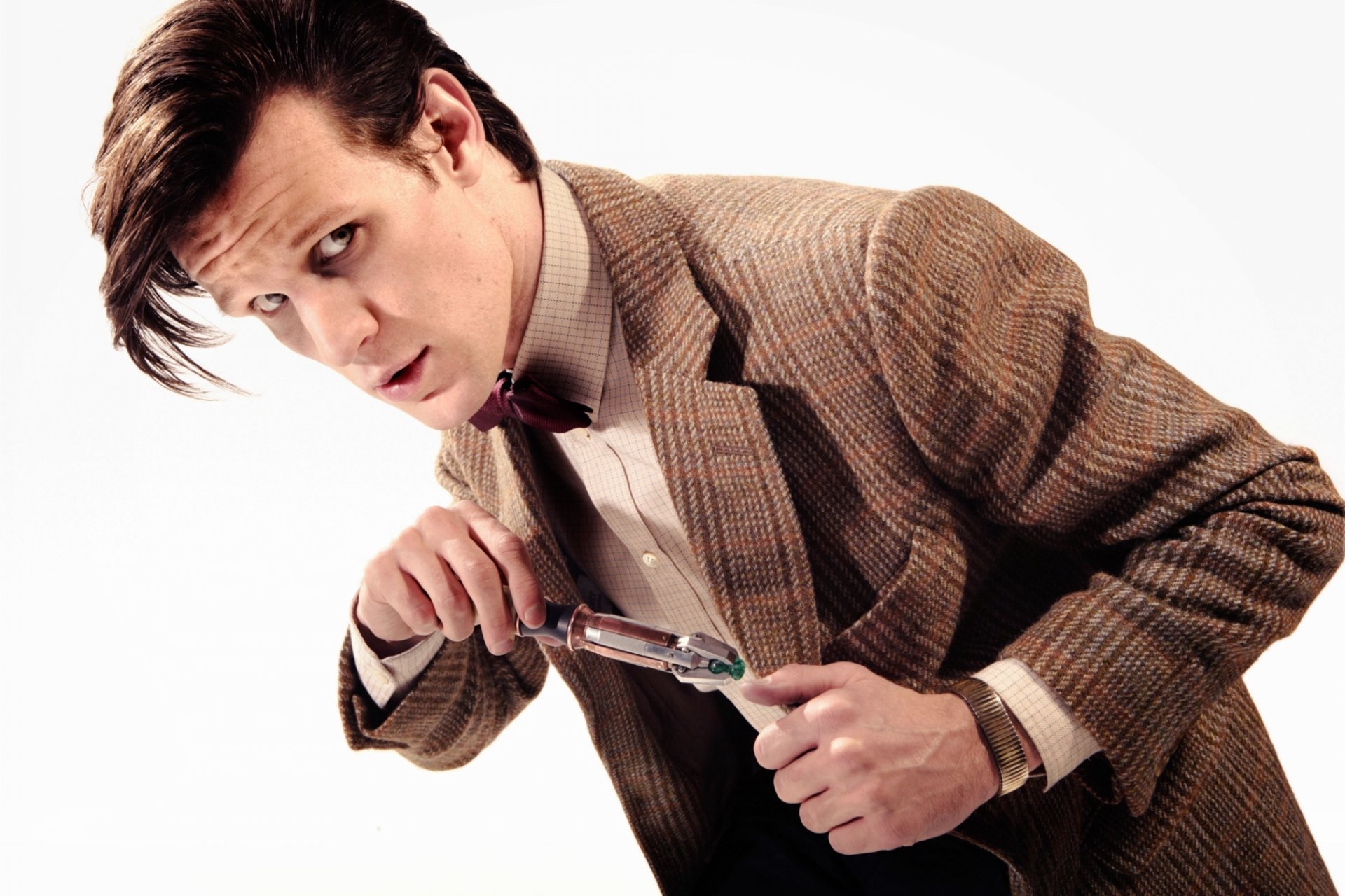 doctor who matt smith homme fond blanc