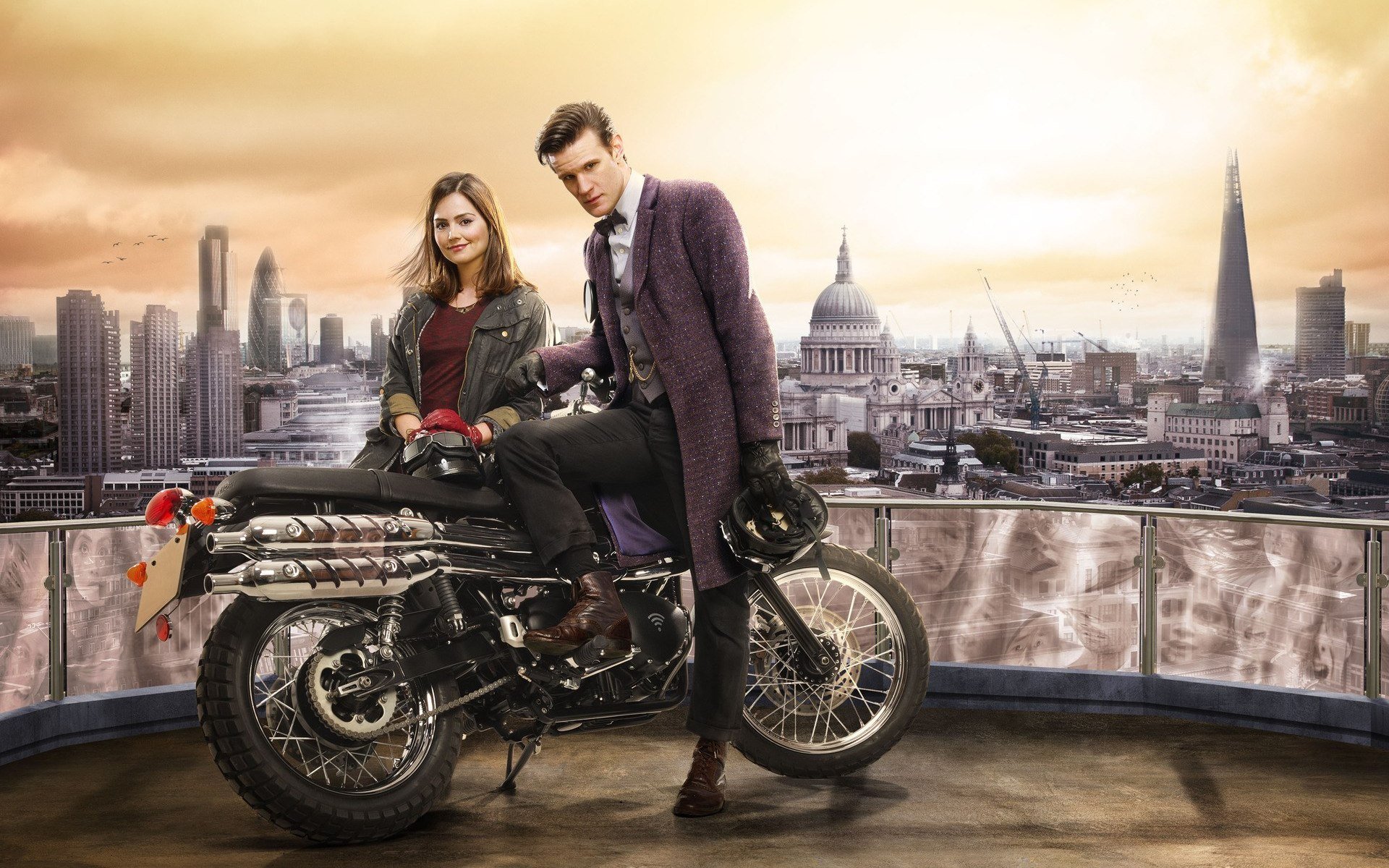 doctor who matt smith jenna-louise coleman jenna-louise coleman motocykl londyn