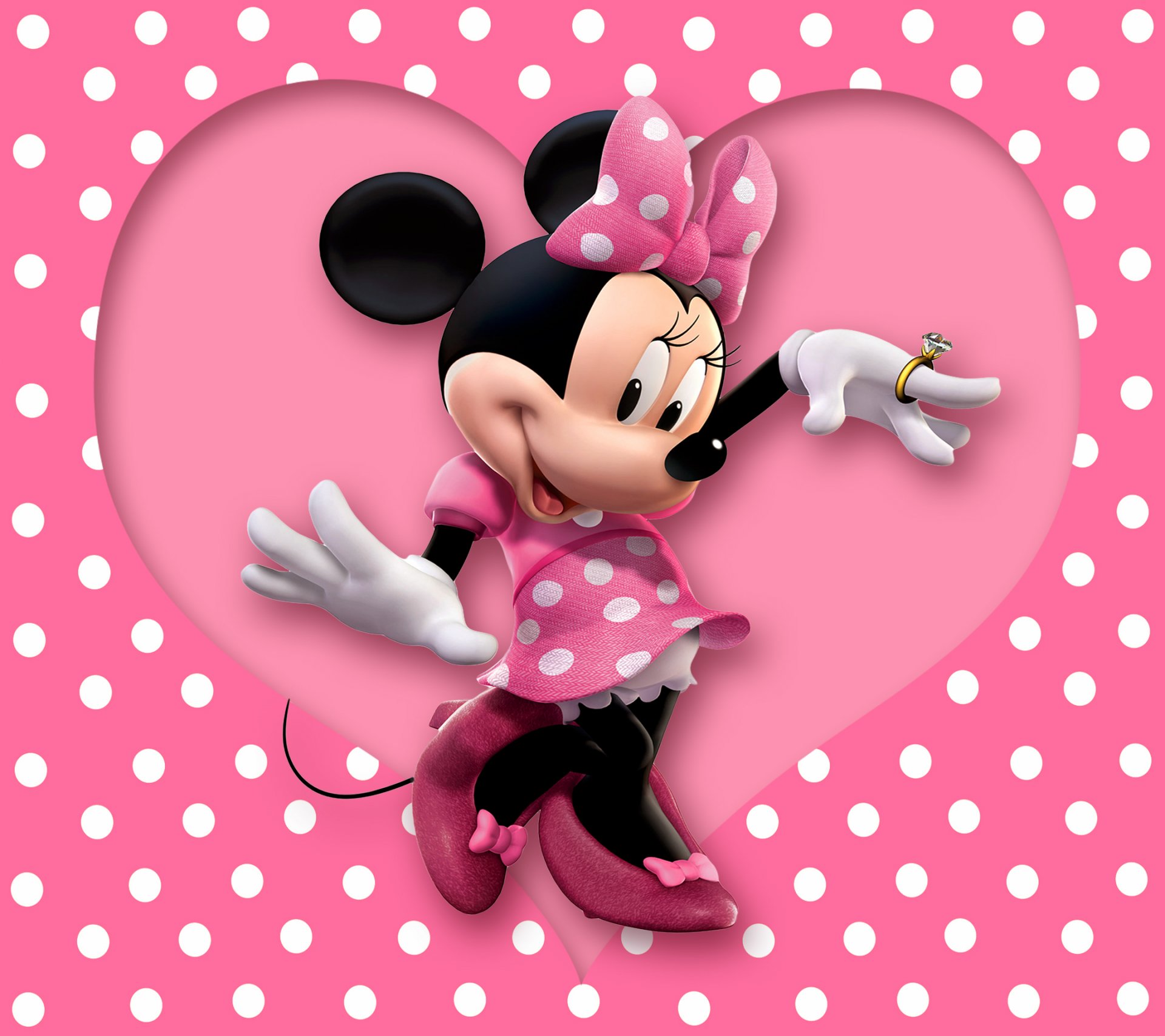 minnie mouse cartone animato disney rosa pois