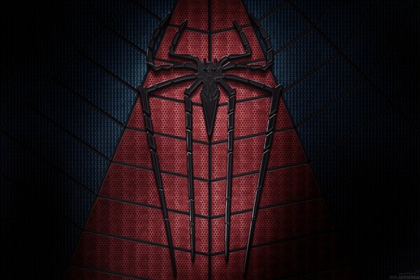 Spiderman-Symbol auf seinem Anzug
