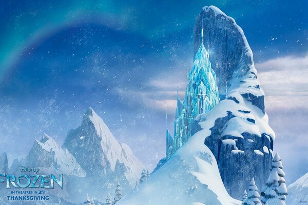 The ice castle from the cartoon cold heart