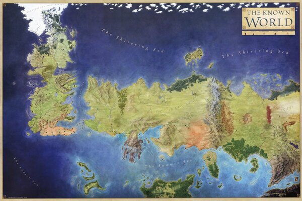A map from Game of Thrones essos