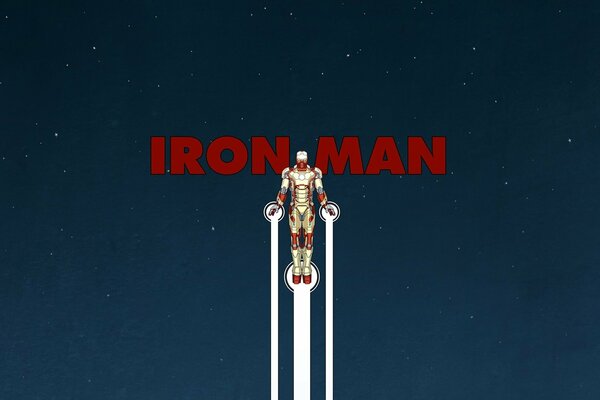 Iron Man on a blue sky background