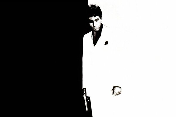 Al Pacino. Gesicht mit einer Narbe