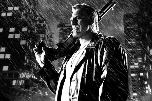 Marf black and white picture from the movie Sin City