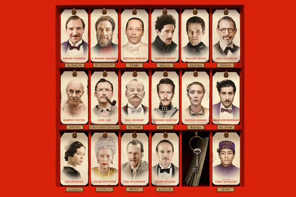 The cast of the film Grand Hotel Budapest 