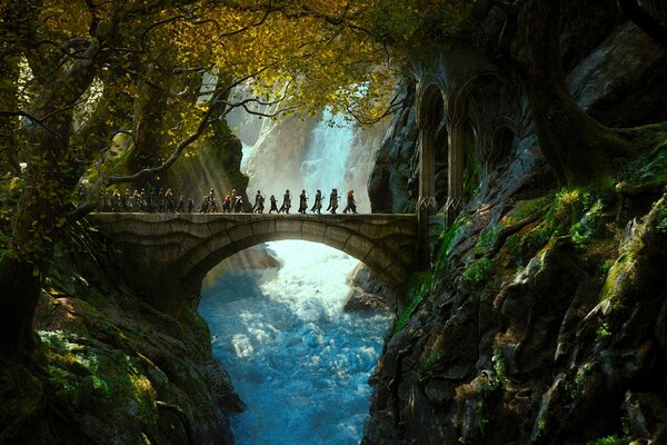 The Hobbit in the forest on the bridge