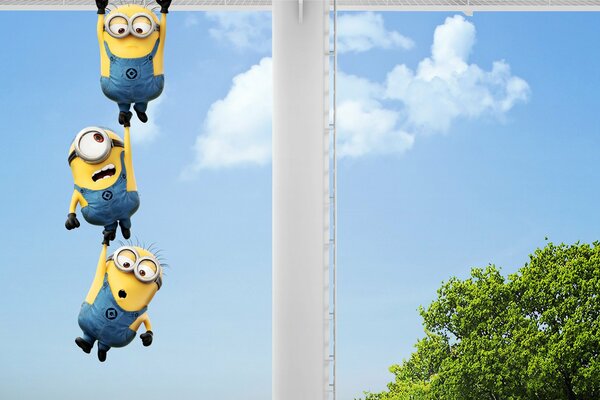 A frame from the cartoon minions