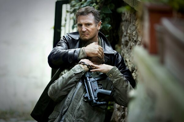 A picture from the movie hostage with Liam neeson