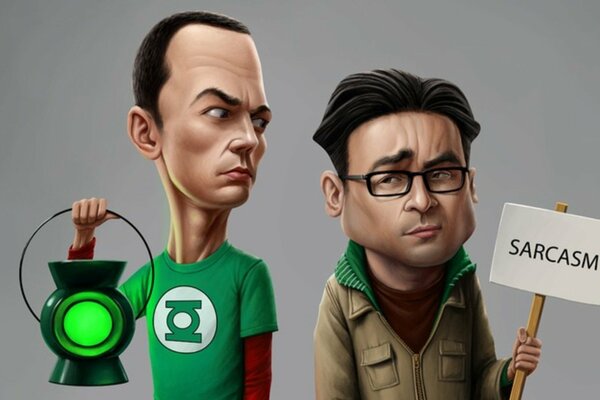 The heroes of the series The Big Bang Theory: Sheldon and Leonard