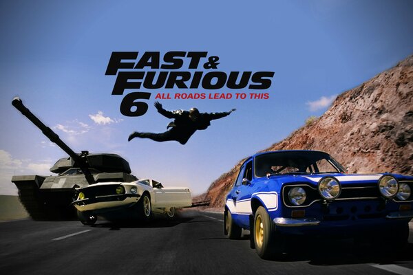 Les voitures du film Fast and Furious 6 sur la route