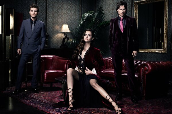 The vampire Diaries. The poster. Trio