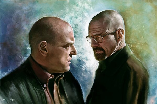 Sketch de Walter White et le policier dans tous les cas