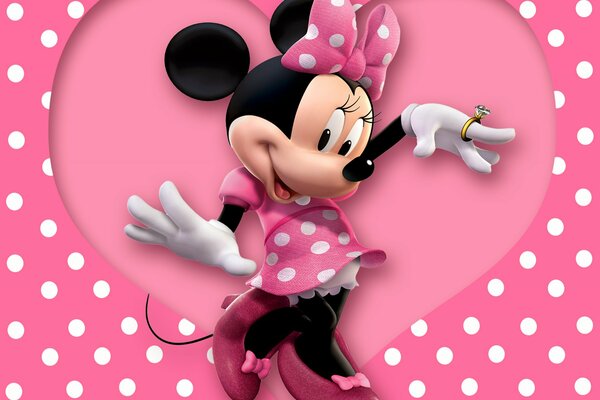 Minnie Mouse sur fond rose