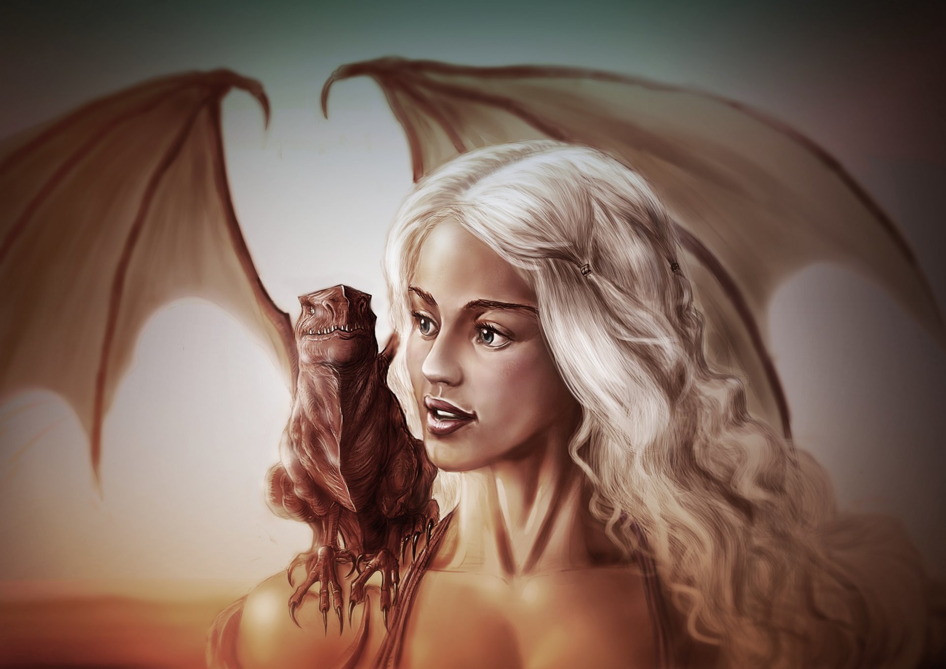 art game of thrones daenerys targaryen emilia clarke fille dragon