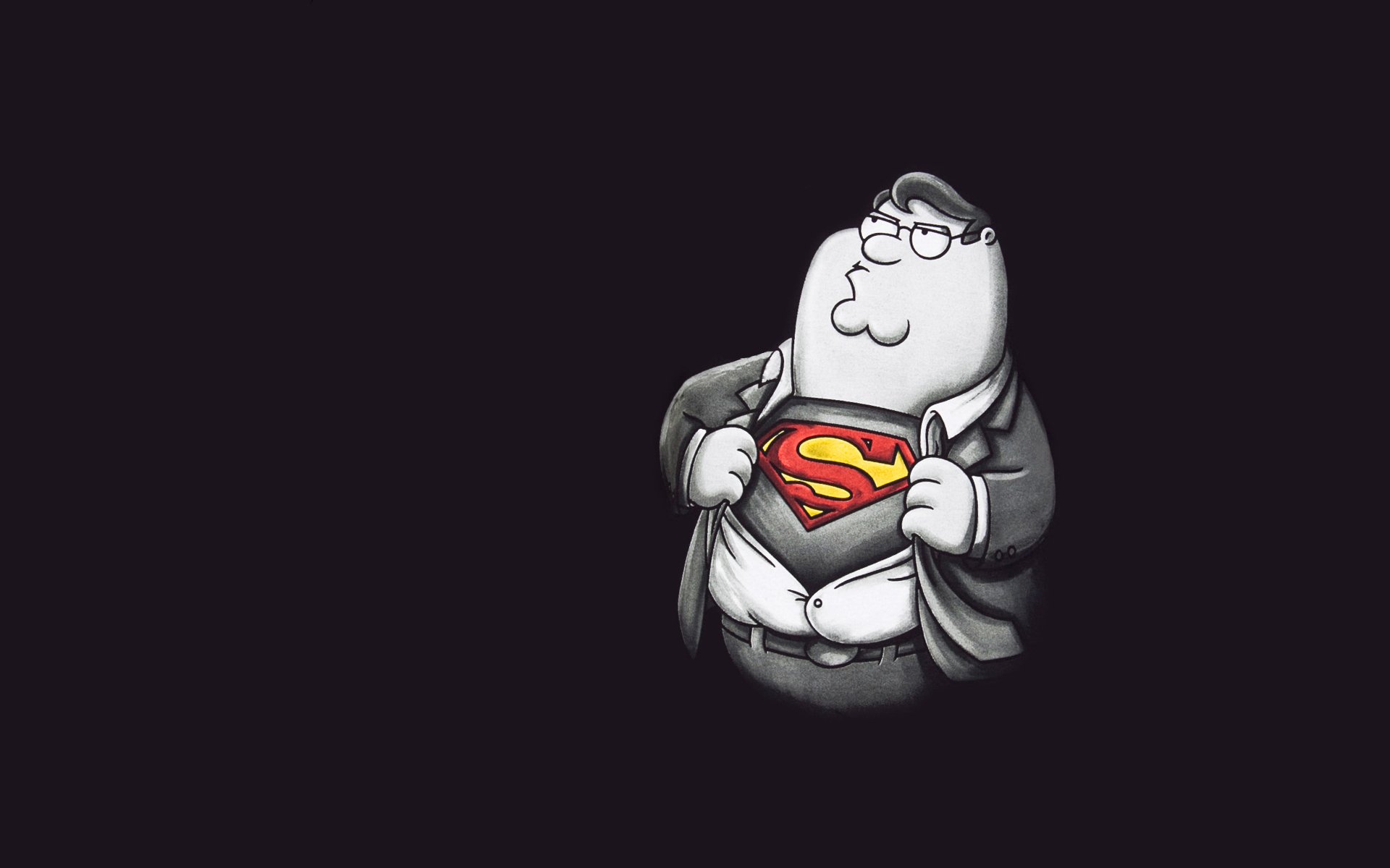 family guy superman dark background peter griffin