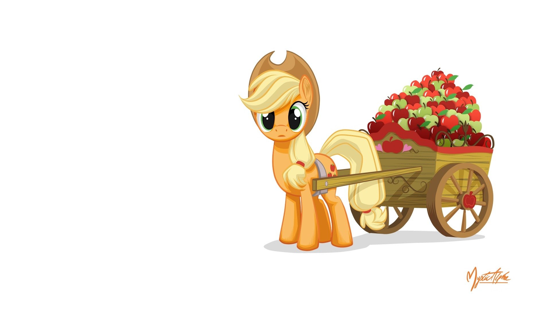 mi pequeño pony pony applejack carro manzanas mysticalpha