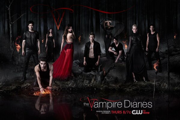 Image of actors from the Vampire Diaries