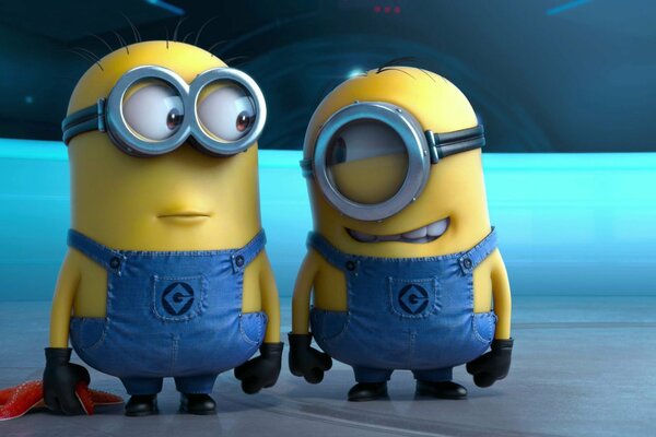 Cartoon Despicable Me and minions on the background